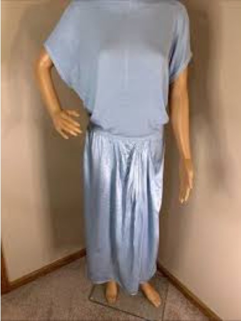 Michael Stars Light Blue Mixed Media MIDI dress